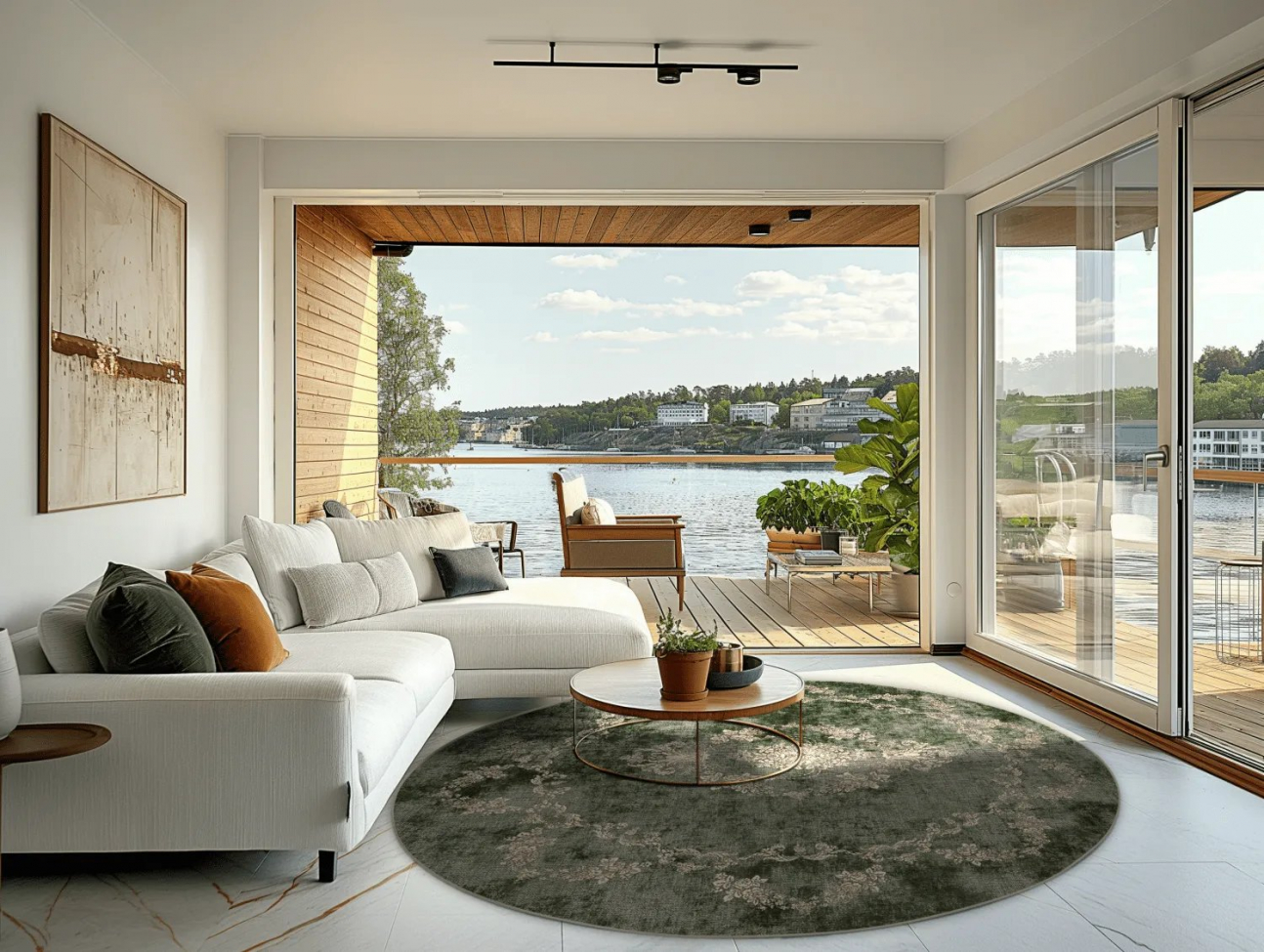 Kerek szőnyeg 'Taknis' 120cm - Zöld