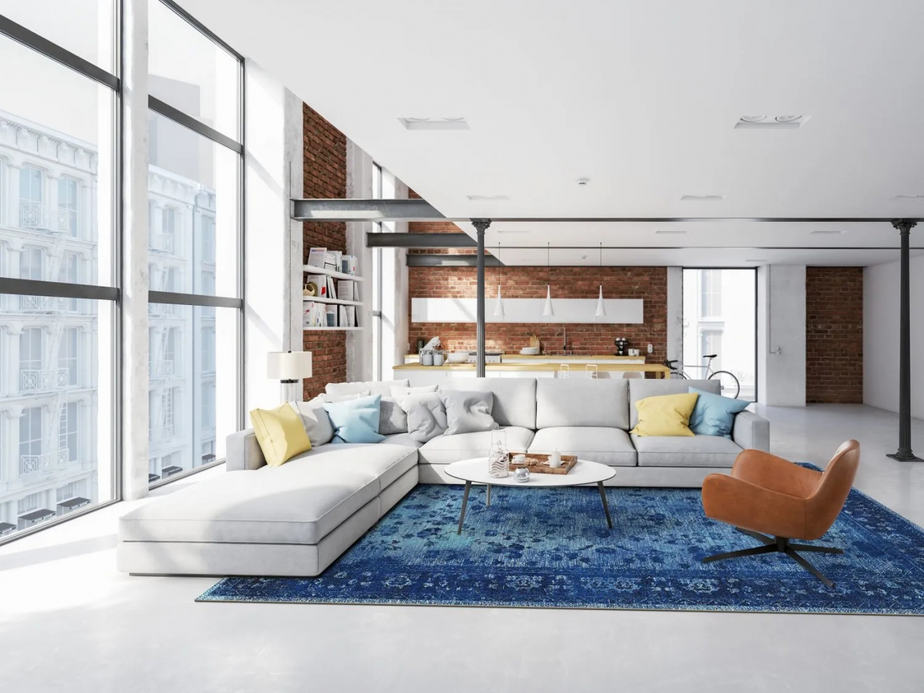 Wilton szőnyeg 'Gombalia' 130x190cm - Kék