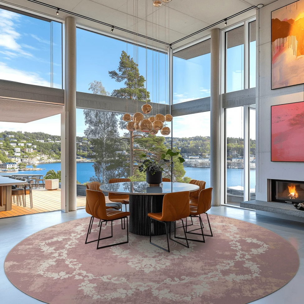 Kerek szőnyeg 'Nefta' 160cm - Rózsaszín