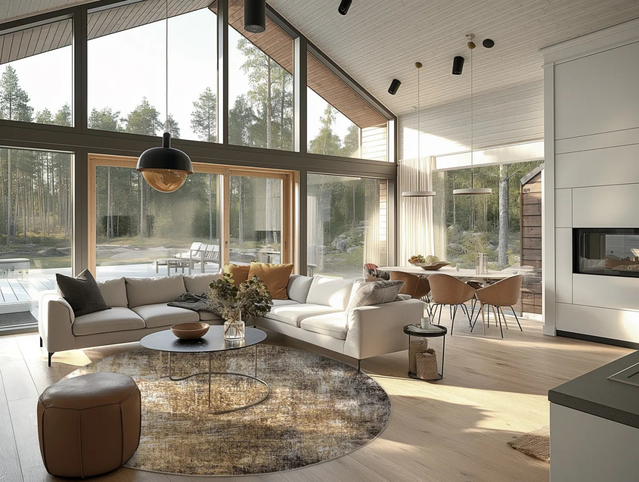 Kerek szőnyeg 'Florent' 160cm - Barna