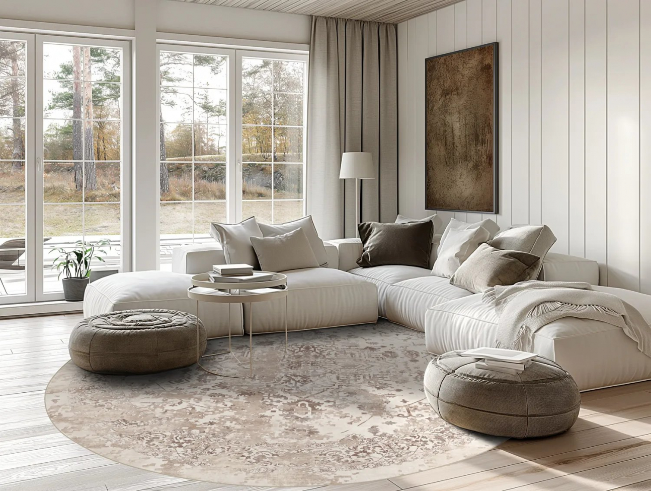 Kerek szőnyeg 'Mateur' 280cm - Bézs