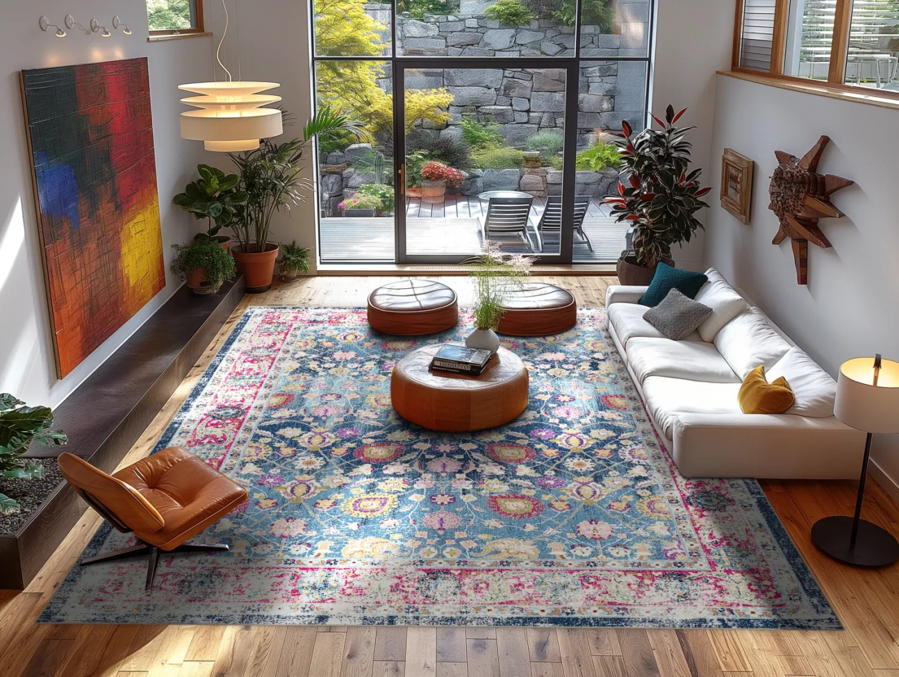 Wilton szőnyeg 'Bouhjar' 400x600cm - Kék/Rózsaszín/Multi