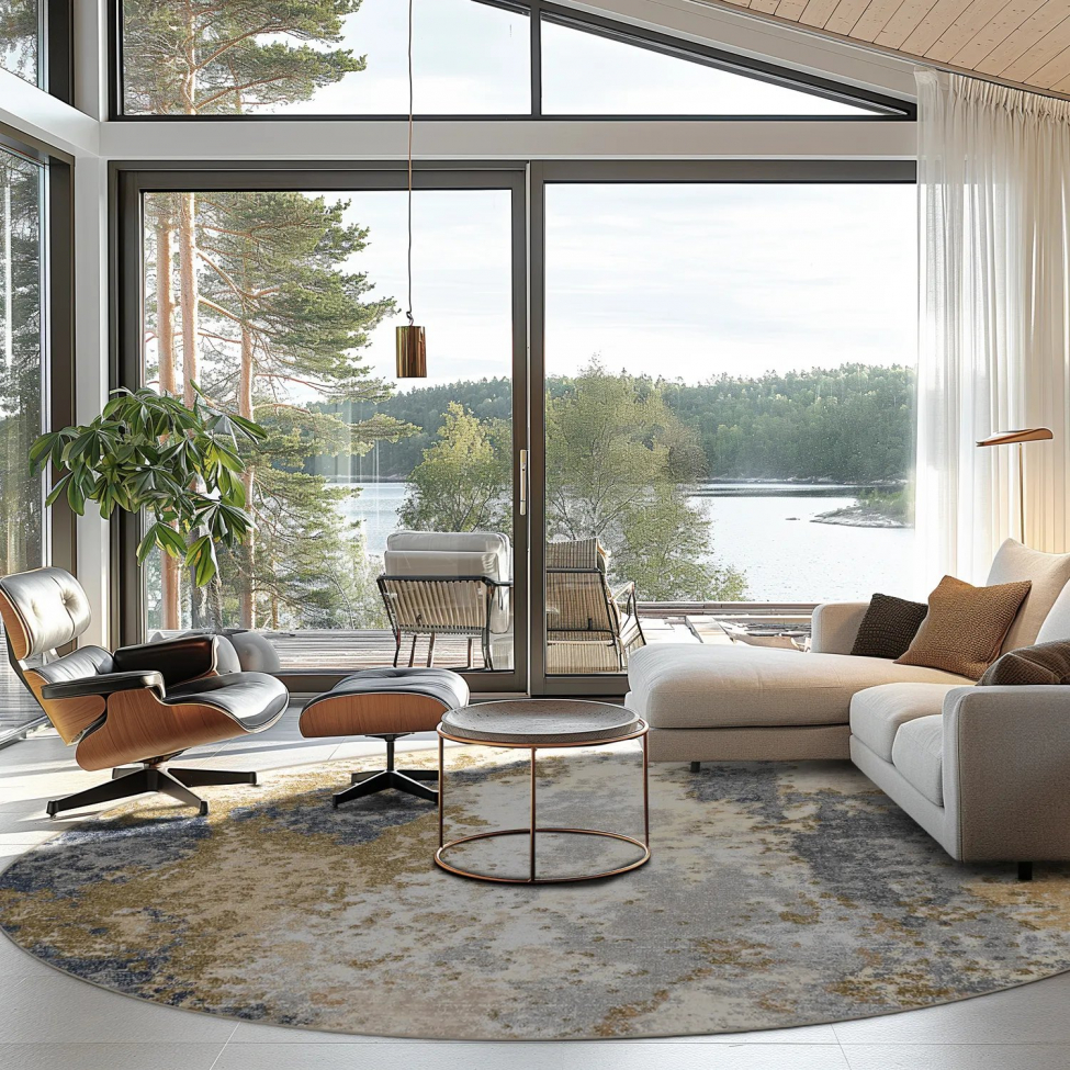 Kerek szőnyeg 'Travale' 290cm - Szürke/Multi