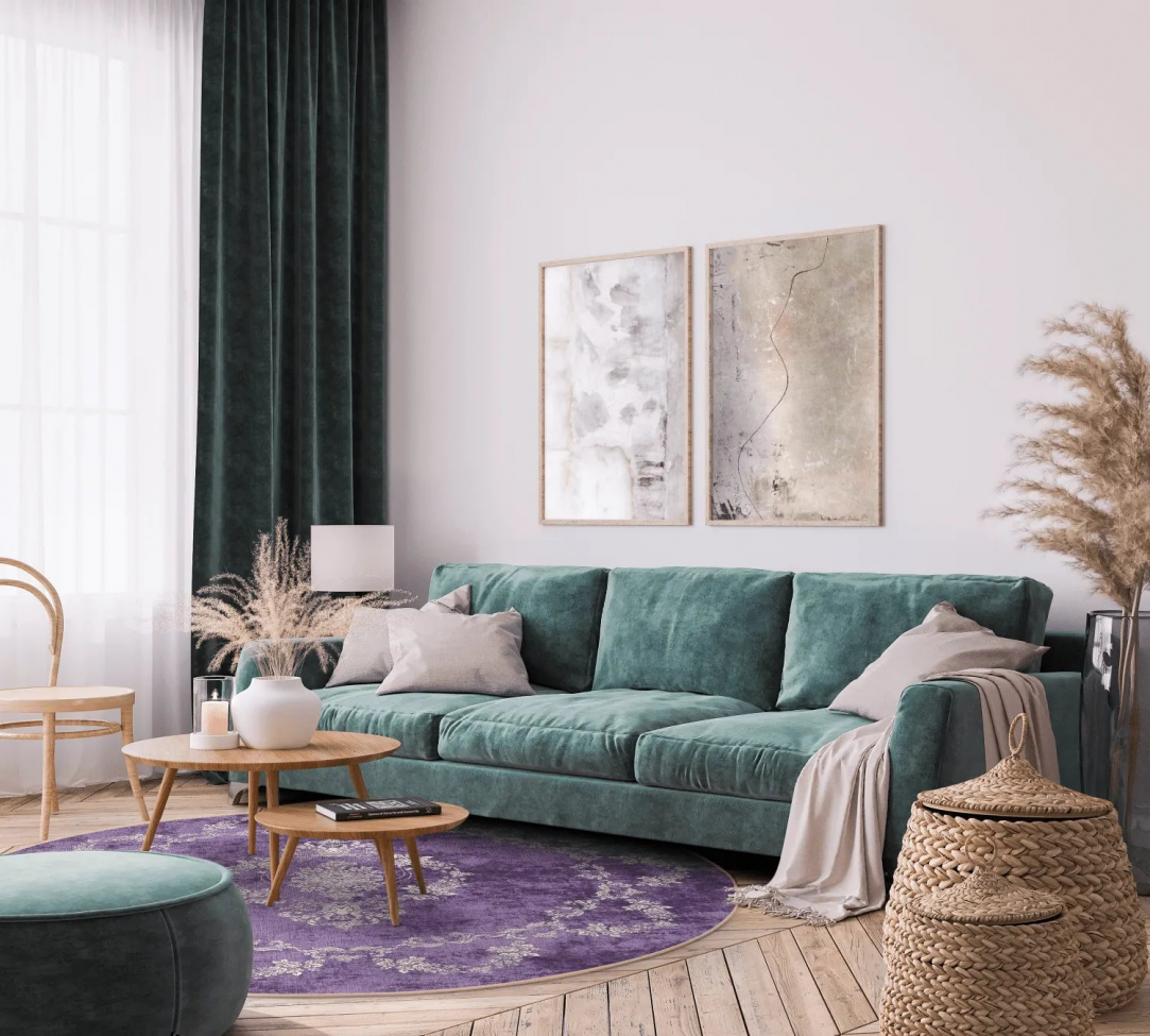 Kerek szőnyeg 'Taknis' 120cm - Lila