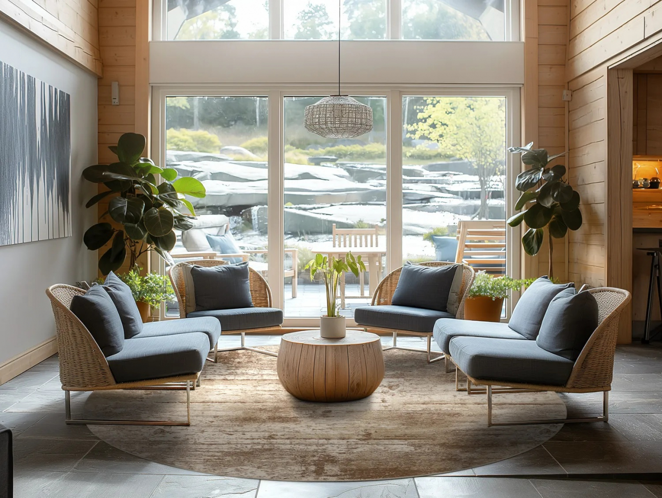 Kerek szőnyeg 'Kebira' 240cm - Bézs