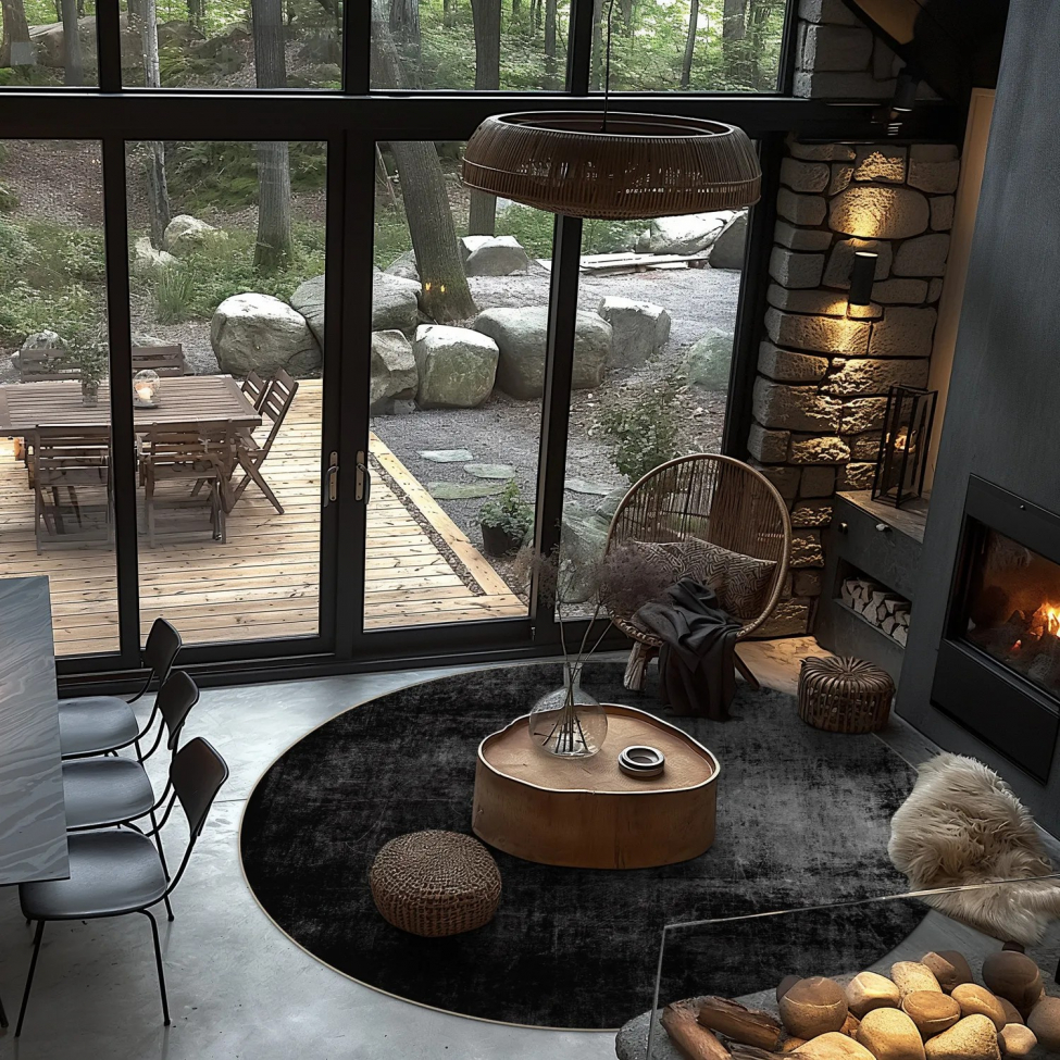 Kerek szőnyeg 'Lynton' 240cm - Fekete