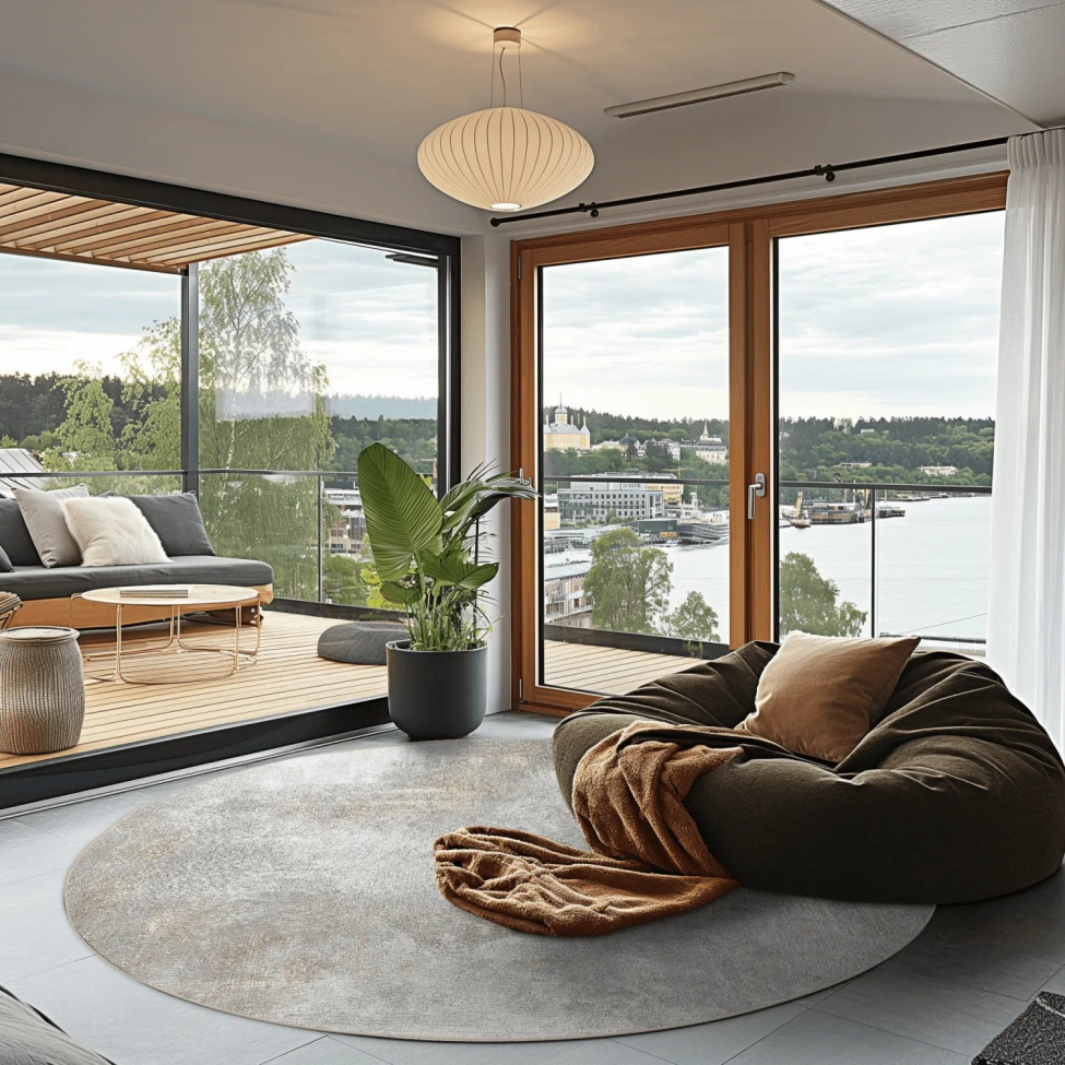 Kerek szőnyeg 'Malaga' 160cm - Bézs