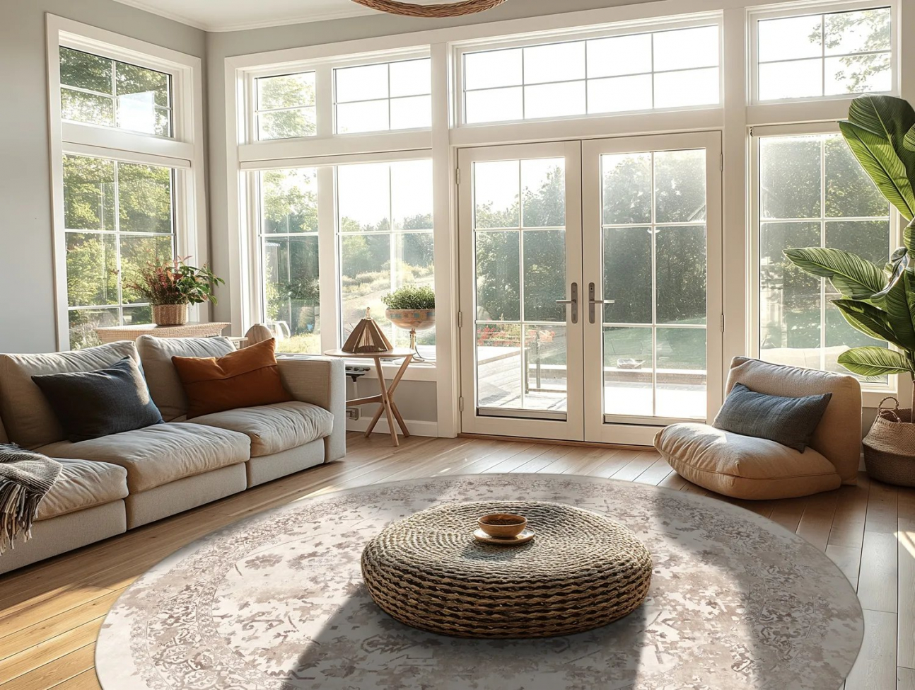 Kerek szőnyeg 'Mateur' 120cm - Bézs