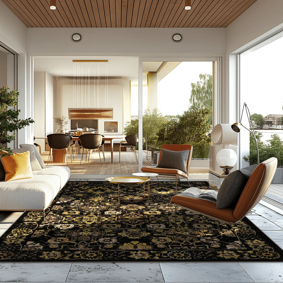 Wilton szőnyeg 'Fernana' 290x390cm - Fekete/Arany