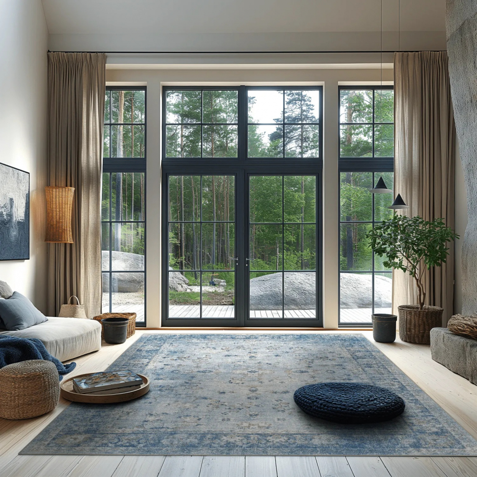 Wilton szőnyeg 'Gombalia' 80x250cm - Világoskék