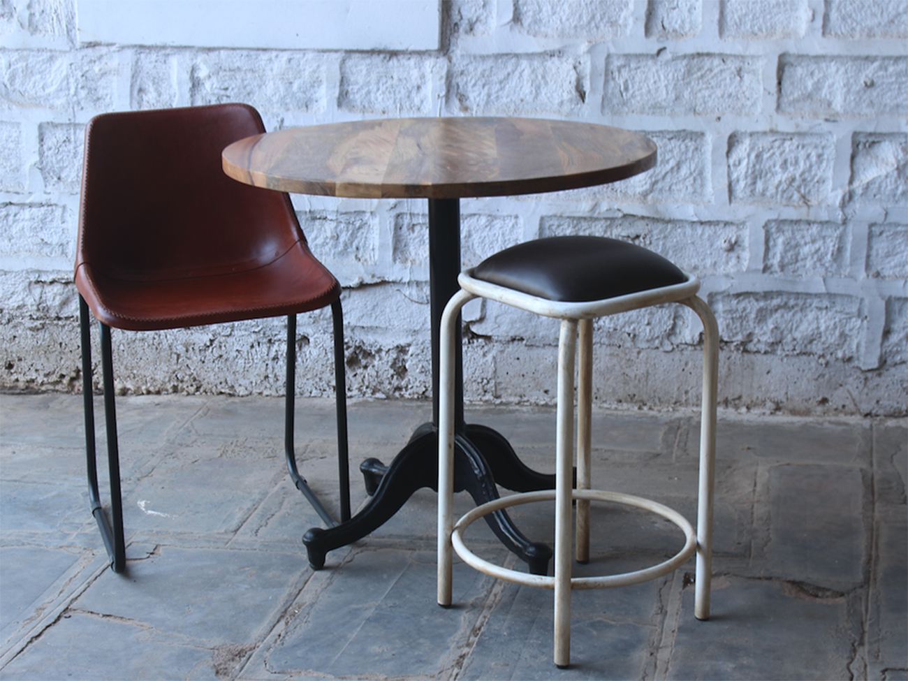 Ipari pad Vintage - Barna/Fehér