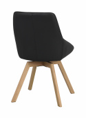 Alison bőr szék - Fekete/ tölgy
