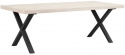 Brooklyn étkezőasztal 220x95cm - Fehér pigmentált/Fekete X láb