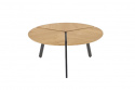 Kávézóasztal \'Berga\' Kerek 86cm - Natúr/Fekete