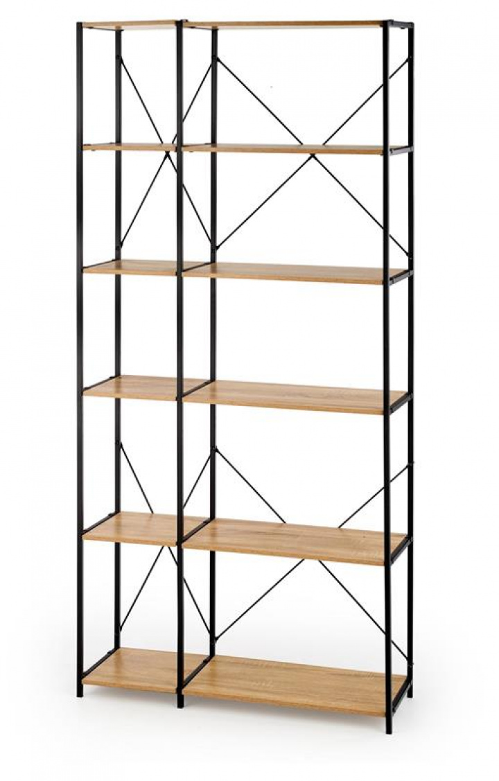 Könyvespolc \'Matera\' - Tölgy/Fekete a csoportban Bútorok / Polcok és tárolás / Könyvespolcok nál Reforma (2010001179283)