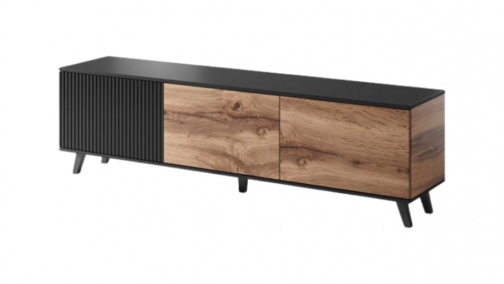 Tv-szekrény \'Othem\' - Fekete/Tölgy a csoportban Bútorok / Polcok és tárolás / TV-szekrények nál Reforma (2010001191179)