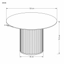 Étkezőasztal \'Bruno\' Kerek 120cm - Dió/márvány