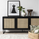 Sideboard \'Sailor\' - Fekete/Term&eacute;szetes