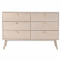 Prime komód 6 fiókkal - Fehér tölgy