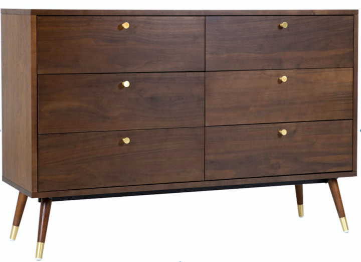 Prime komód 6 fiókkal - Dió/Brassó a csoportban Bútorok / Polcok és tárolás / Fiókos szekrények nál Reforma (2108)