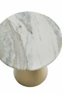 Oldalasztal \'Iron\' Kerek 40cm - Réz/márvány