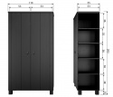 Ties szekrény - Fekete