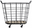 Stålkorg på hjul - Fekete