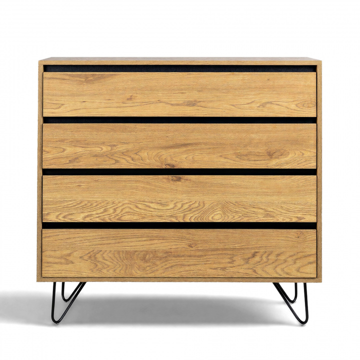 Fi&oacute;kos szekr&eacute;ny \'Elle\' 90x90 - T&ouml;lgy/Fekete a csoportban Bútorok / Polcok és tárolás / Fiókos szekrények nál Reforma (ELLECD02-wood)