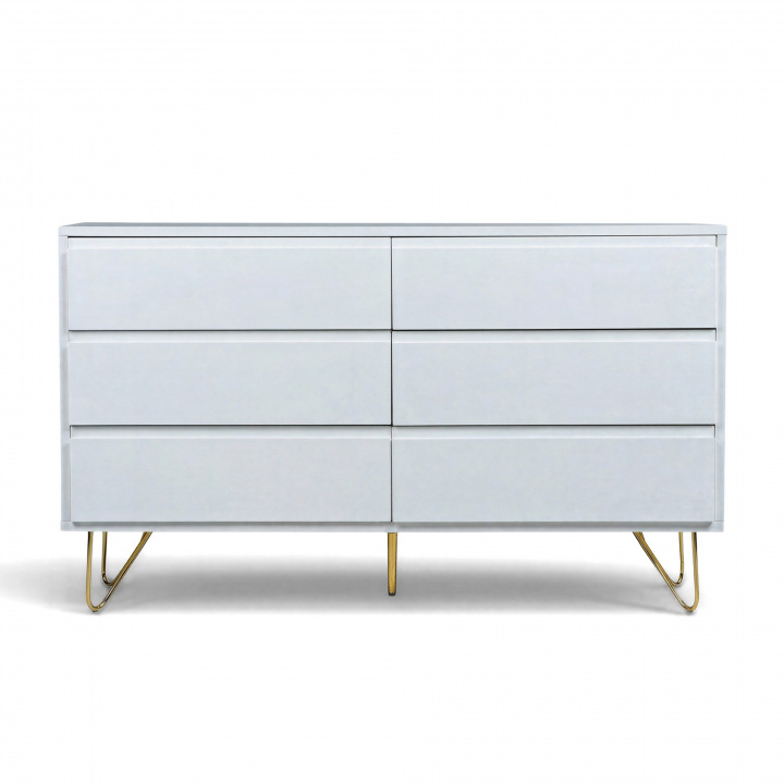 Fi&oacute;kos szekr&eacute;ny \'Elle\' 120x70 - Feh&eacute;r/Brass a csoportban Bútorok / Polcok és tárolás / Fiókos szekrények nál Reforma (ELLECD03-white)