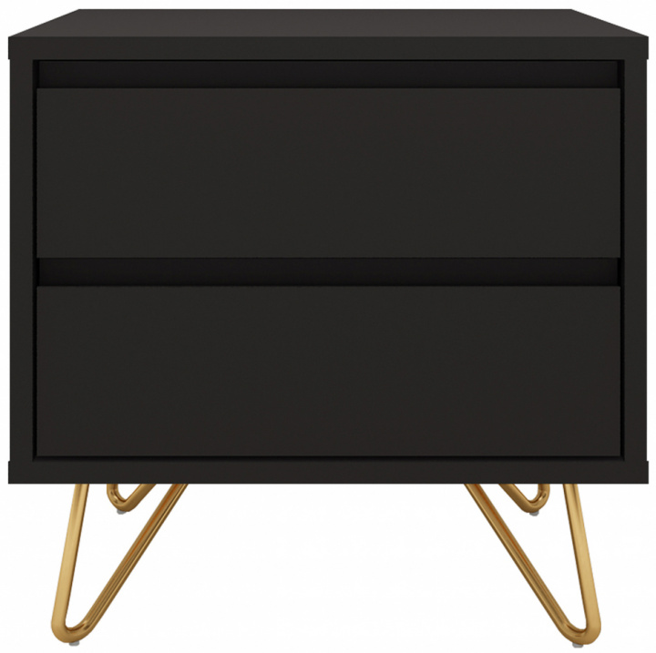 Ágyasztal \'Elle\' - Fekete/Brass a csoportban Bútorok / Asztalok / Éjjeli szekrények nál Reforma (ELLENS01-black)