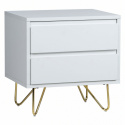Ágyasztal \'Elle\' - Fehér/Brass