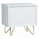 Ágyasztal \'Elle\' - Fehér/Brass