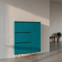 Cipős szekr&eacute;ny \'Elle\' - T&uuml;rkiz/Brass