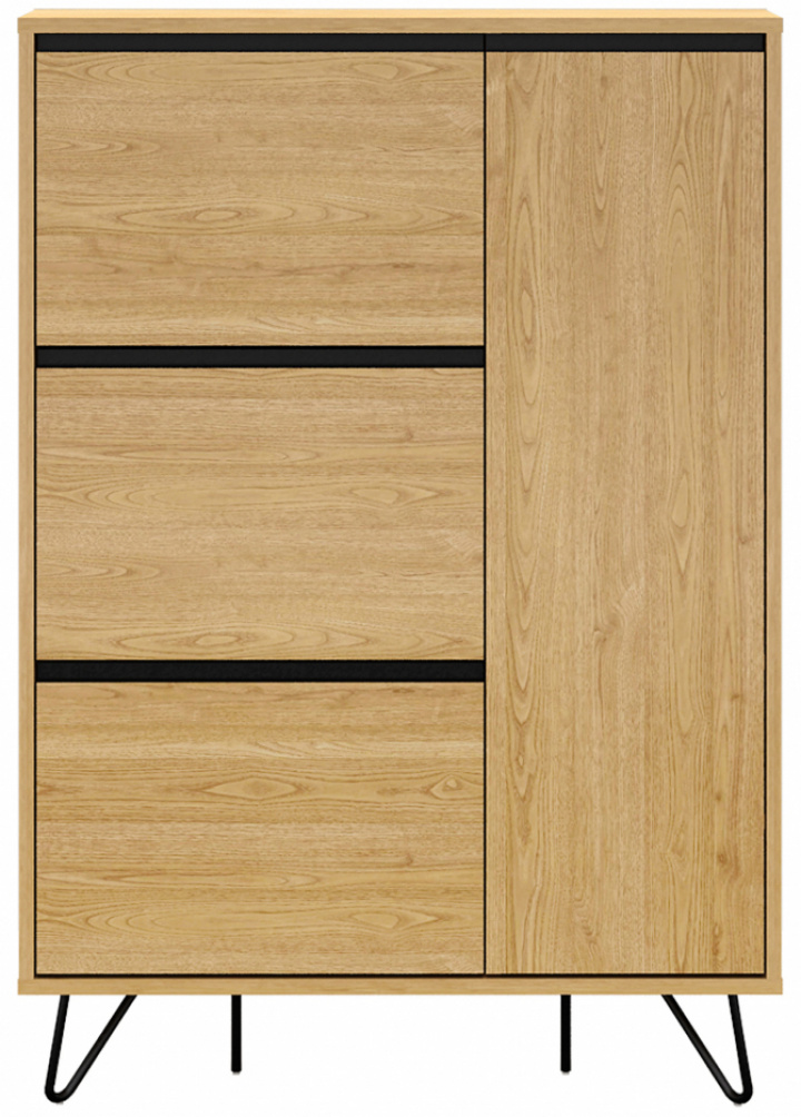 Cipőszekrény \'Elle\' - Tölgy/Fekete a csoportban Bútorok / Polcok és tárolás / Szekrények és komódok nál Reforma (ELLESC01-wood)