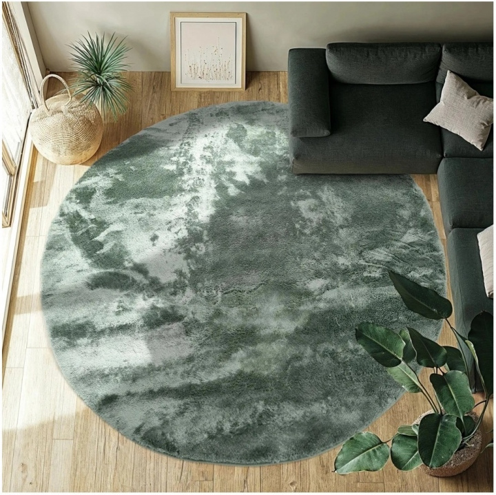 Kerek szőnyeg \'Aranga Super Soft Fur\' - Zöld a csoportban Szőnyegek / Ryamatták nál Reforma (H100153)