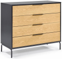 Komód \'Koln\' - Tölgy/Fekete