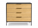 Komód \'Koln\' - Tölgy/Fekete