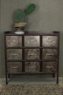Szekrény 9 fiókkal \'Saga\' - Vintage/Patina