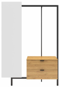 Ruhafogas \'Nova\' 2 fiók/tükör - Tölgy/Fekete