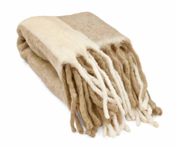 Kockás kockás \'Beatriz Stripe\' 130x170cm - Bézs/fehér a csoportban Dekoráció / Textíliák / Takarók és plédek nál Reforma (V10201728)