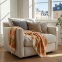 Kockás \'Audrey Check\' kockás takaró 130x170cm - Bézs/sárga/narancssárga