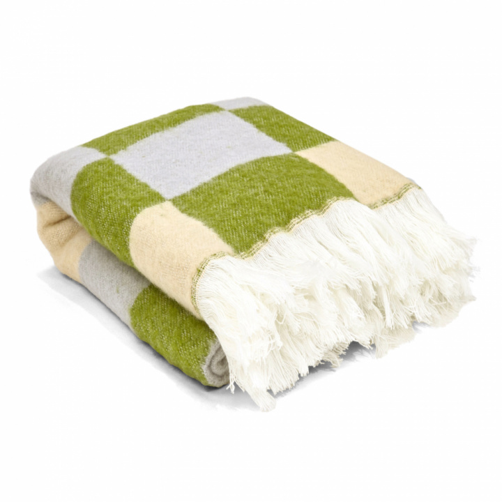 Kockás takaró \'Audrey Check\' 130x170cm - Bézs/zöld/lila a csoportban Dekoráció / Textíliák / Takarók és plédek nál Reforma (V10201736)