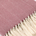 Pamut takaró \'Denisa Fishbone\' 130x170cm - Piros/fehér