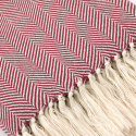 Pamut takaró \'Denisa Fishbone\' 130x170cm - Piros/fehér