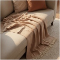 Pamut takaró \'Denisa Fishbone\' 130x170cm - Barna/fehér