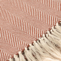 Pamut takaró \'Denisa Fishbone\' 130x170cm - Barna/fehér