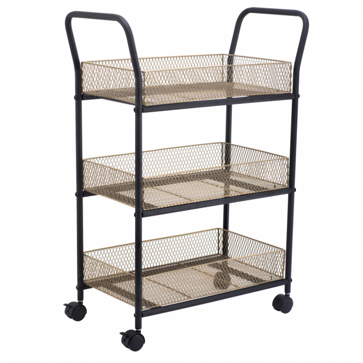 Konyhai kocsi \'Háló\' - Fekete/Fa a csoportban Bútorok / Asztalok / Tálalókocsik & Görgős asztalok nál Reforma (WS-C1003)