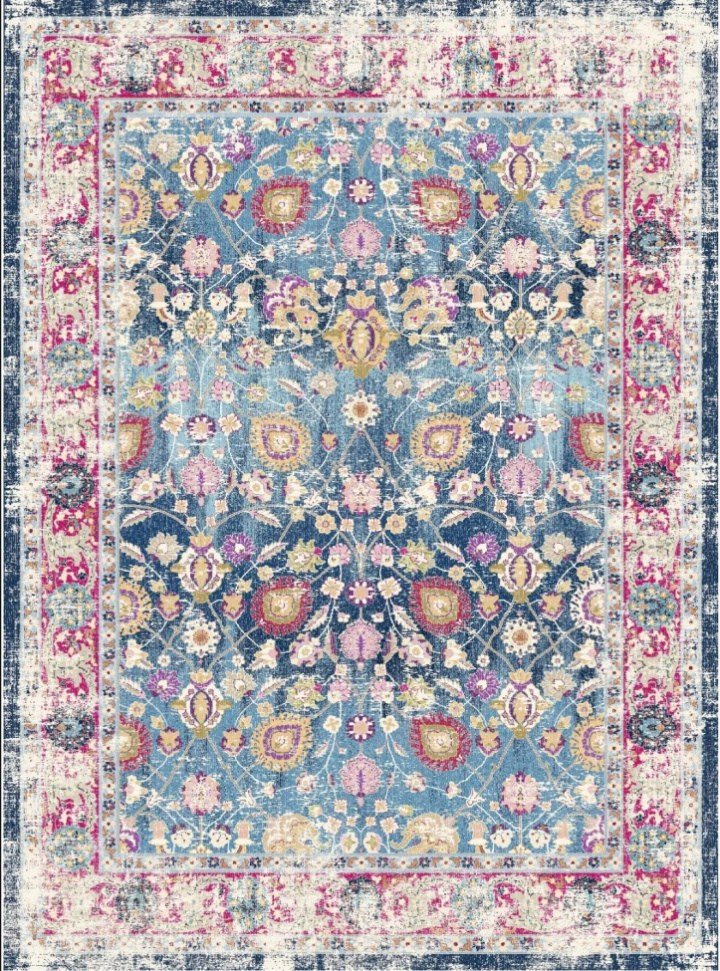 Wilton szőnyeg \'Bouhjar\' 80x350cm - Kék/Rózsaszín/Többszínű a csoportban Dekoráció / Szőnyegek / Szövet szőnyegek nál Reforma (X10116921)